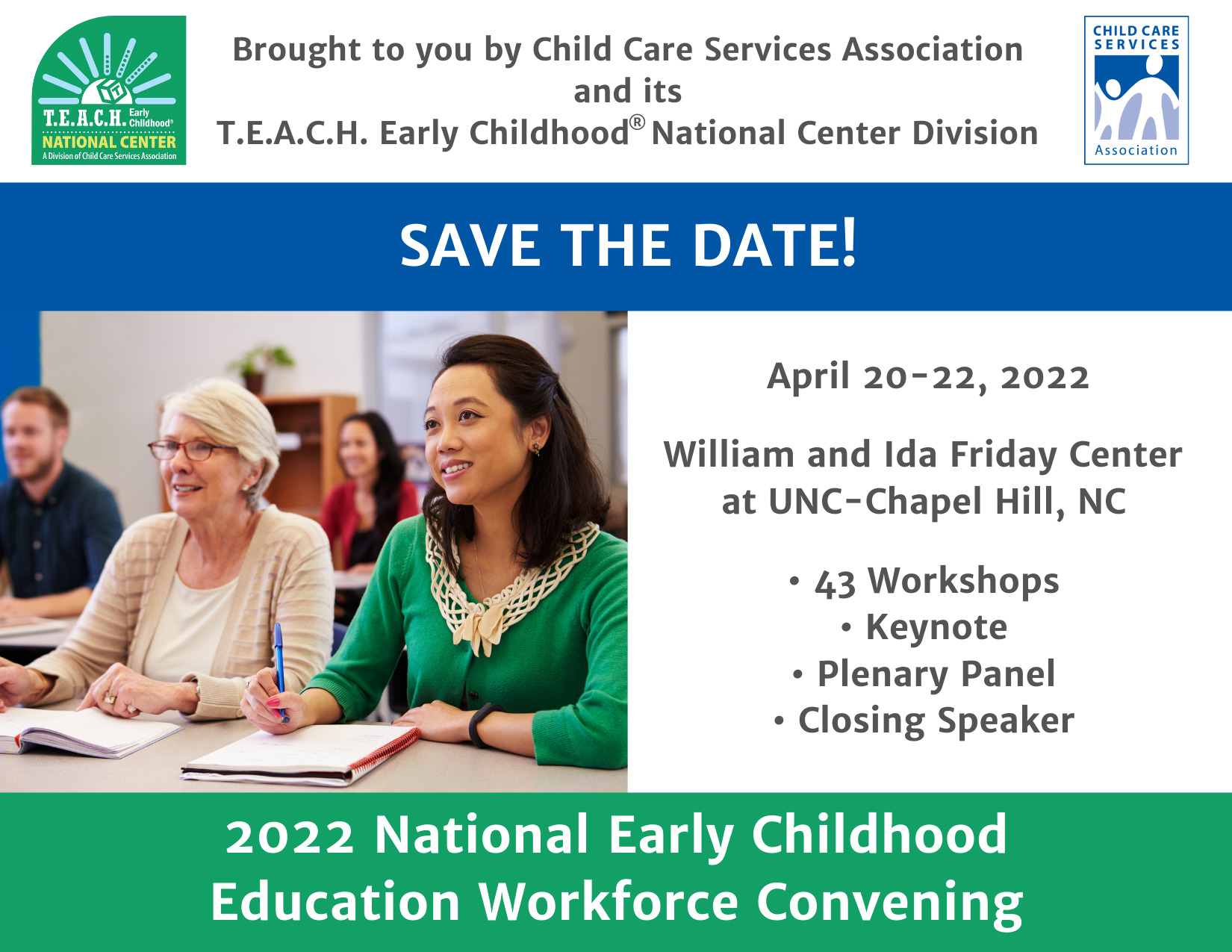 Save the Date! Join us at the 2022 Early Childhood Education Workforce Convening